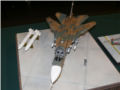 A plastic model of the Russian SU-24 bomber with variable wing geometry made in 1:48 scale - photo no 1.