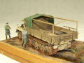 Diorama with plastic models of the German sWS half-track vehicle and sFH 18 heavy howitzer - photo no 11