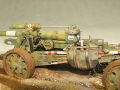 Diorama with plastic models of the German sWS half-track vehicle and sFH 18 heavy howitzer - photo no 16