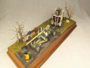 Diorama with plastic models of SdKfz 8 armored vehicle and PaK 44 anti-tank gun - photo No. 3 - side view