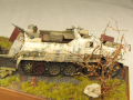 Diorama with plastic models of the SdKfz 8 armored vehicle and the PaK 44 anti-tank gun - photo no 7