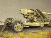 Diorama with plastic models of SdKfz 8 armored vehicle and PaK 44 anti-tank gun - photo No. 14 - close-up