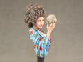 A resin bust of a woman with a skull in her hand entitled Alas - photo no 6