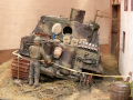 Diorama with a plastic model of the Sturmtiger heavy gun from WW2 - photo no 8.