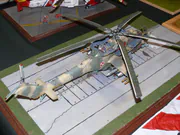Plastic model of the Soviet Mi-24W helicopter - photo No. 2 - top view