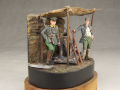 The World War diorama with rain, soldiers figures and a resin model of the 17cm mortar - photo no 1.