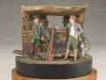 Link to photos of the World War diorama with rain, soldiers figures and a resin model of the 17cm mortar.