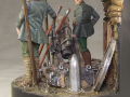 The World War diorama with rain, soldiers figures and a resin model of the 17cm mortar - photo no 9.