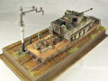 Diorama with a plastic model of the Tiger tank on a railway wagon, a scene from the Second World War - photo no 3