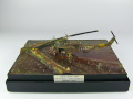 Diorama with a plastic model of the American UH-1 B Huey helicopter, made on a scale of 1:72 from an Italeri kit - photo No. 1