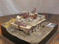 WW2 diorama with a plastic model of the Bergetiger German military engineering vehicle - photo no 2