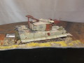 WW2 diorama with a plastic model of the Bergetiger German military engineering vehicle - photo no 5