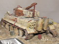 WW2 diorama with a plastic model of the Bergetiger German military engineering vehicle - photo no 9