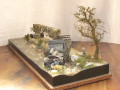 A diorama with a plastic model of the Henschel 33 D1 German army truck towing a mobil crane - Ww2 - photo no 2