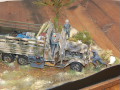 A diorama with a plastic model of the Henschel 33 D1 German army truck towing a mobil crane - WW2 - photo no 5