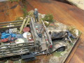 A diorama with a plastic model of the Henschel 33 D1 German army truck towing a mobil crane - WW2 - photo no 6