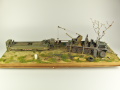 Diorama with models of the German Sd.Kfz.9 half-track vehicle and a semitrailer for transporting heavy tanks - photo No. 1