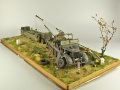 Diorama with models of the German Sd.Kfz.9 half-track vehicle and a semitrailer for transporting heavy tanks - photo No. 2