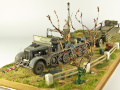 Diorama with models of the German Sd.Kfz.9 half-track vehicle and a semitrailer for transporting heavy tanks - photo No. 6