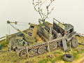 Diorama with models of the German Sd.Kfz.9 half-track vehicle and a semitrailer for transporting heavy tanks - photo No. 9