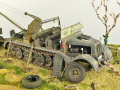 Diorama with models of the German Sd.Kfz.9 half-track vehicle and a semitrailer for transporting heavy tanks - photo No. 10