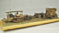 Plastic models of the military omnibus and the Holt 75 tractor on a diorama - photo no 1