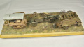 Plastic models of the military omnibus and the Holt 75 tractor on a diorama - photo no 2