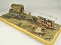 Plastic models of the military omnibus and the Holt 75 tractor on a diorama - photo no 5