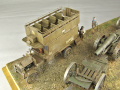 Plastic models of the military omnibus and the Holt 75 tractor on a diorama - photo no 10