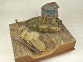 A diorama with plastic models of the Mark V and the Mark A Whippet tanks - photo no 1