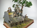 The diorama was made in a 1:16 scale based on photos found on the Internet. A group of German paratroopers moves somewhere through Belgium in 1944 - photo No. 7