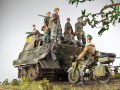 Link to photos of a diorama featuring a group of German paratroopers moves somewhere through Belgium in 1944.