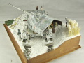 Winter diorama with a plastic model of the German AUF E-100 armored weapon prototype - photo no 4