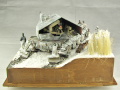 Winter diorama with a plastic model of the German AUF E-100 armored weapon prototype - photo no 5