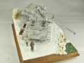 Winter diorama with a plastic model of the German AUF E-100 armored weapon prototype - photo no 11