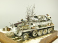 The WW2 diorama depicting the German Panzerwerfer 42 self-propelled rocket launcher built using the sWS half-track tractor - photo No. 8