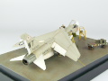 The photo shows a plastic model of the American single-seat F-8E Crusader carrier-based fighter aircraft assembled on a 1:72 scale. The model represents the F-8E aircraft from times of the Vietnam War. Photo No. 5