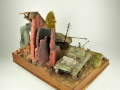 Diorama with plastic models of Sherman Firefly and Jagdpanther showing a scene from World War II invented by the modeller - photo No. 6