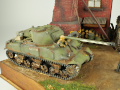 Diorama with plastic models of Sherman Firefly and Jagdpanther showing a scene from World War II invented by the modeller - photo No. 11