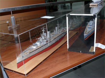 Cardboard ship models.